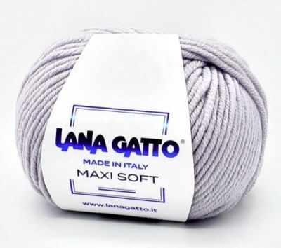 Lana Gatto Maxi Soft (12504 жемчужный) 100% меринос экстрафайн 50 г/90 м